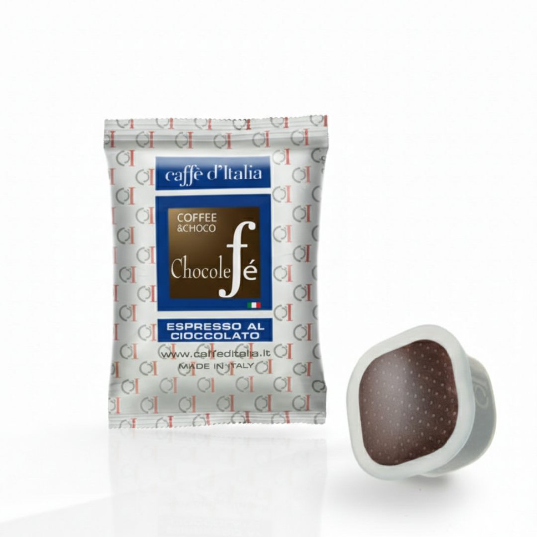 Square Capsule Chocolefe - coffee & choco with 50 capsules - Caffe D'Italia