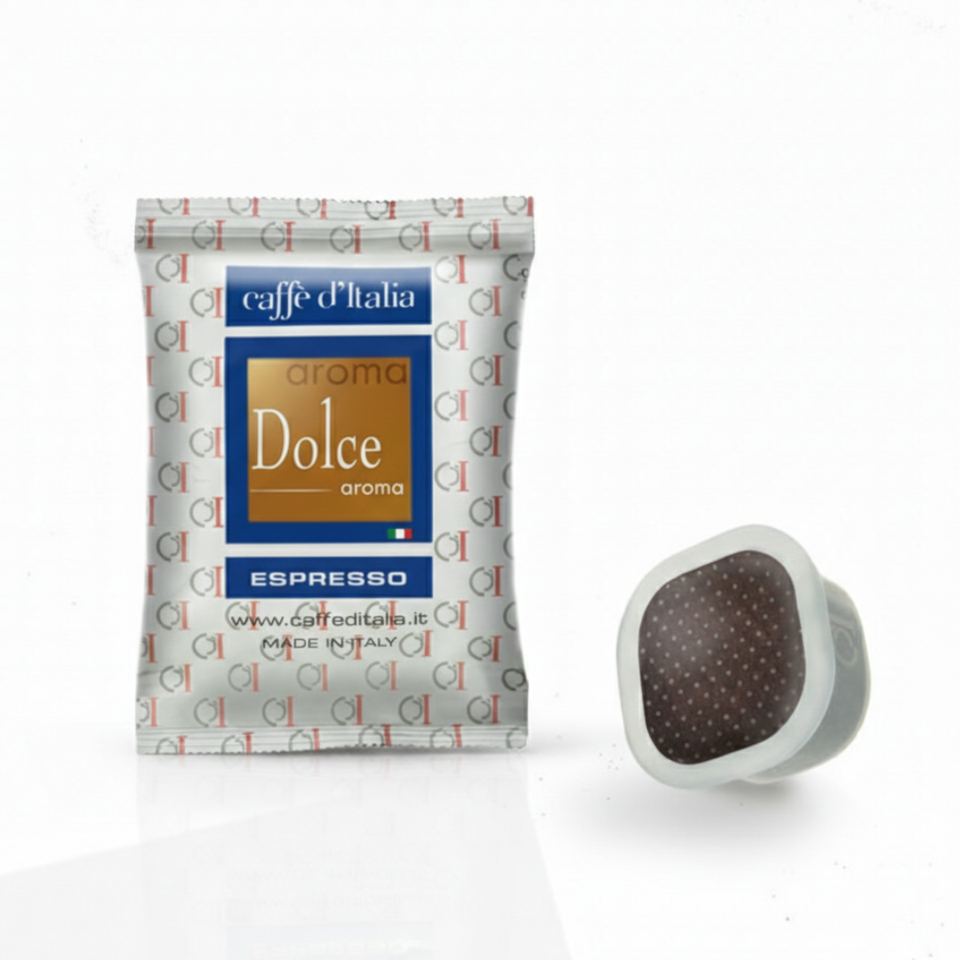 Square Capsule Espresso Coffee Dolce Aroma with 100 capsules- Caffe D'Italia