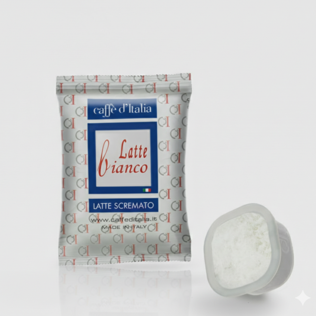 Square Capsule milk white latte scremato with 50 capsules - Caffe D'Italia