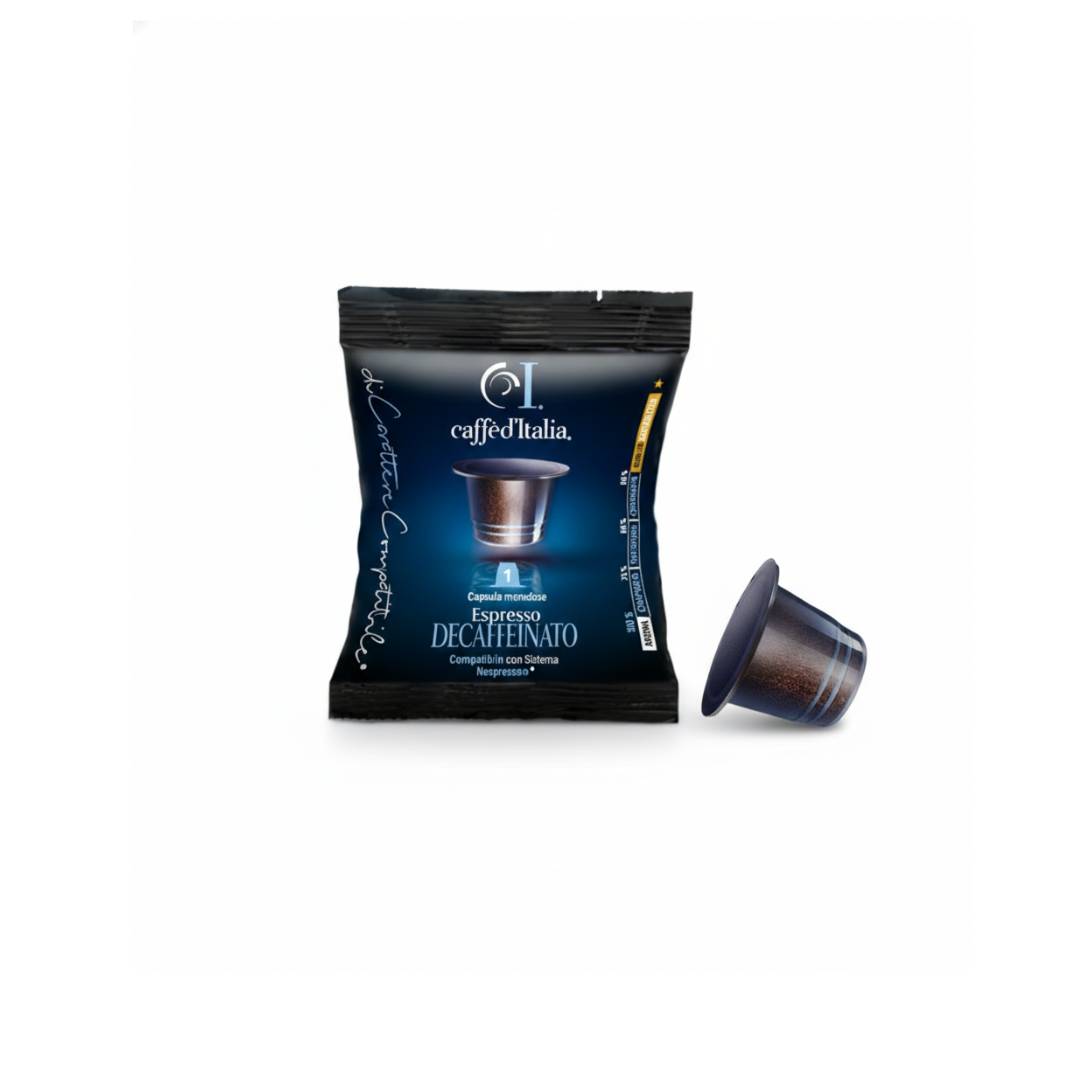 Capsules Espresso Coffee Decaffeinated Compatible Nespresso with 40 capsules