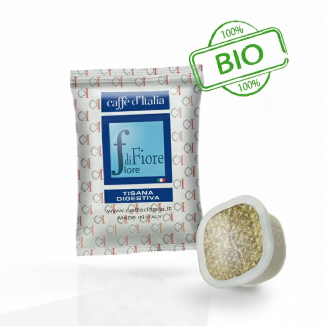 Square Capsule tea tisane digestive with 50 capsules- Caffe D'Italia