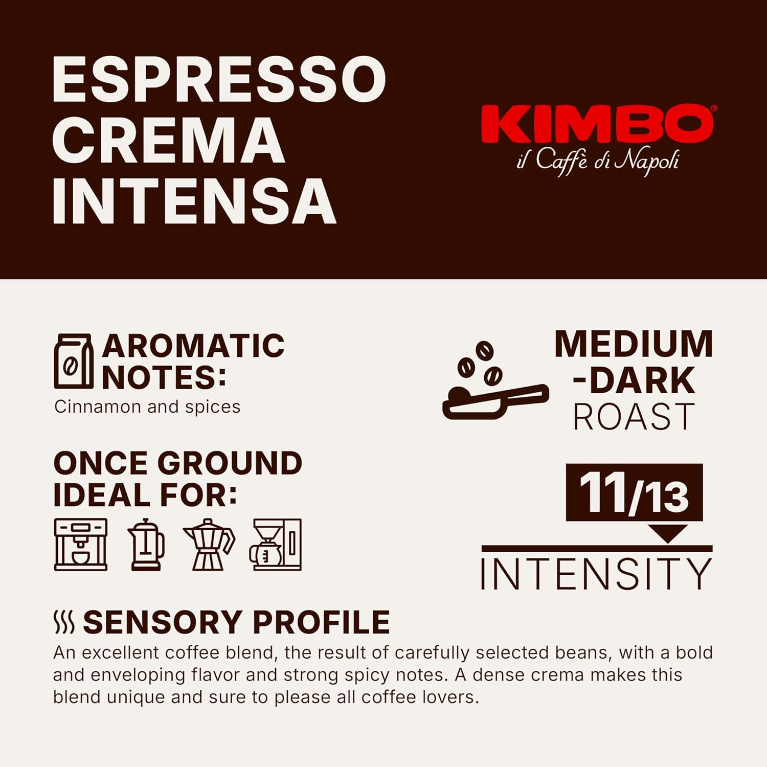 Kimbo Espresso Crema Intensa Medium Roast 1 Kg