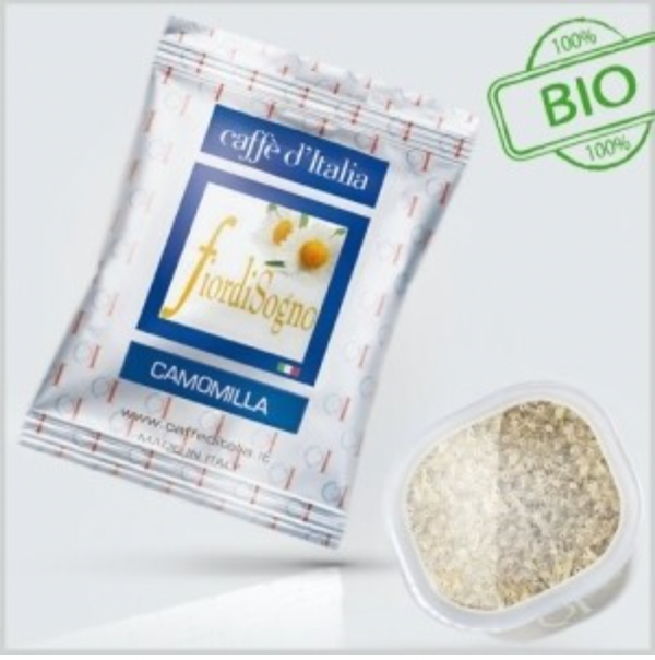 Square Capsule Tea Camomile Fiordisogno with 50 capsules - Caffe D'Italia