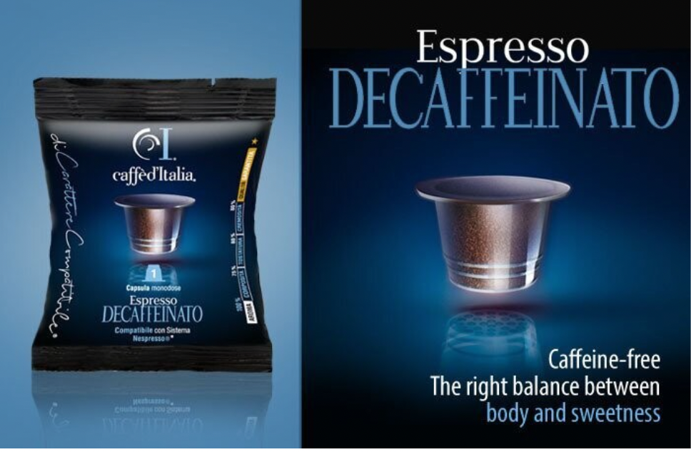 Capsules Espresso Coffee Decaffeinated Compatible Nespresso with 40 capsules