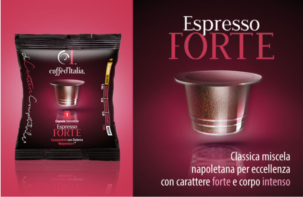 Capsules Espresso Coffee Strong Compatible Nespresso with 40 capsules