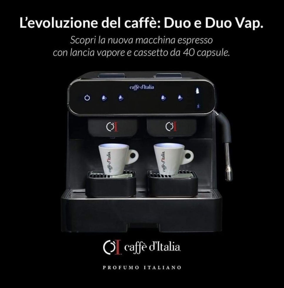 Coffee Machine Capsule Duo with steam and hot water