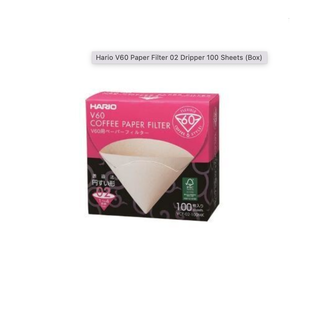 Hario V60 Paper Filter 02 Dripper 100 Sheets (Box)
