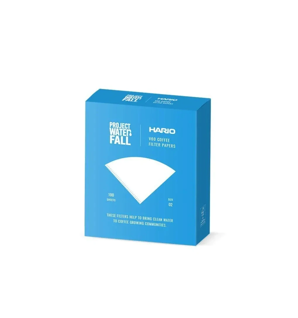 Hario X Project Waterfall V60 Coffee Filter Papers Size 02 (100 pack)