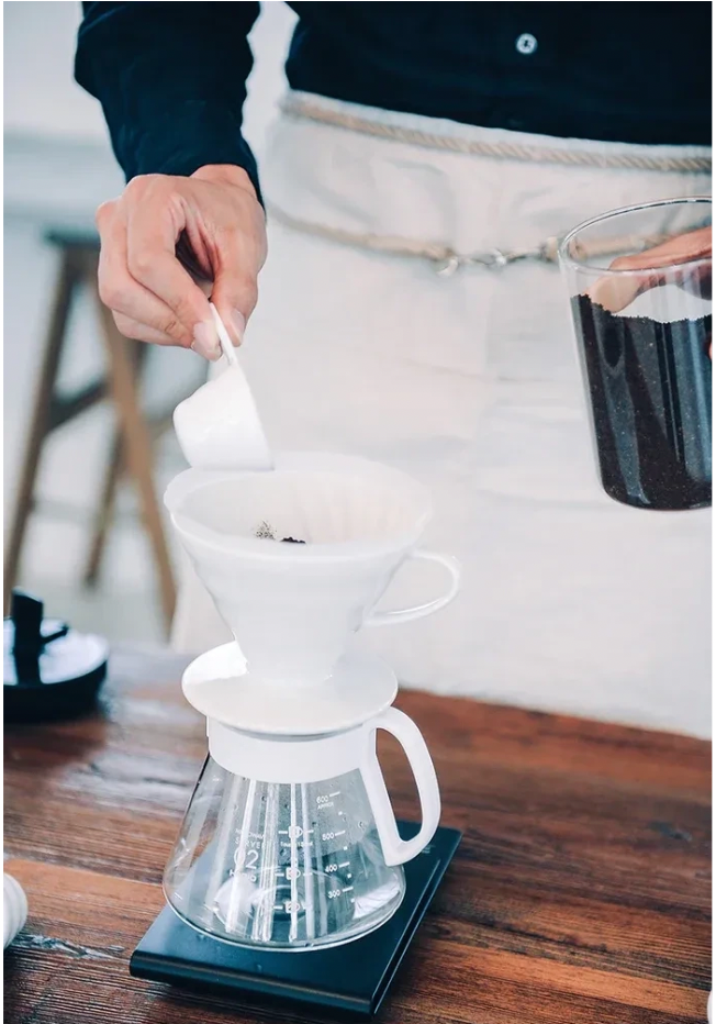 Hario V60 Plastic Coffee Dripper White - Size 01