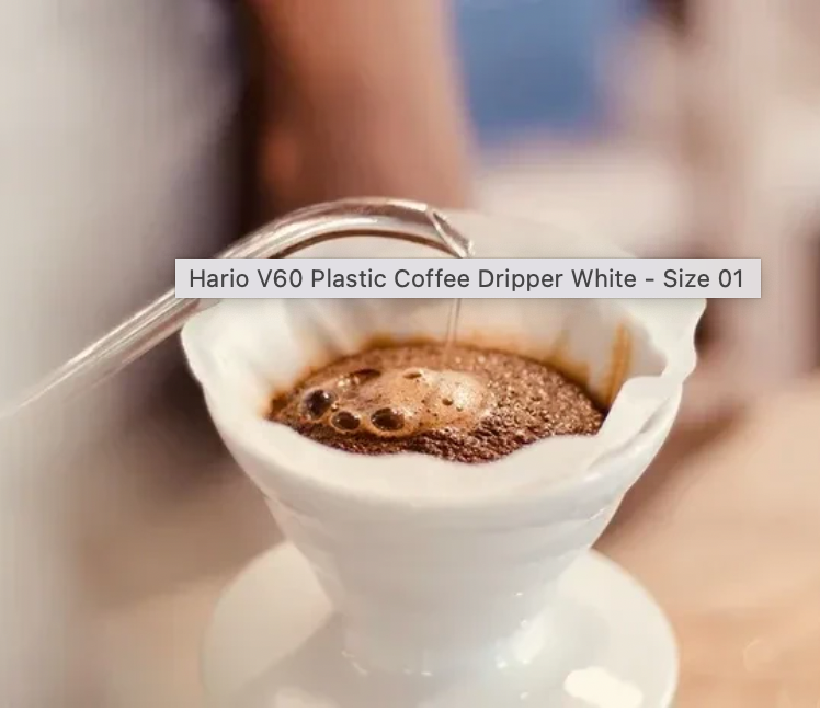 Hario V60 Plastic Coffee Dripper White - Size 01
