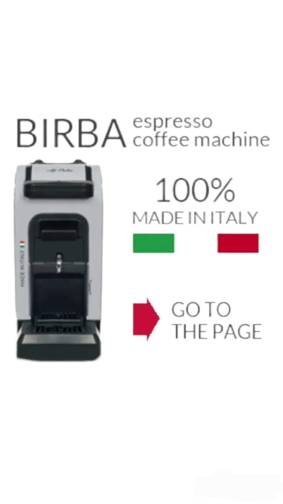 Caffe D'Italia UK - CoffeHome BIRBA compact espresso coffee machine, 100% made in Italy with sleek modern design.