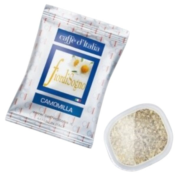 Caffe D'Italia UK - CoffeHome cápsula de chá de camomila Fiordisogno com flores e cardamomo, embalagem individual