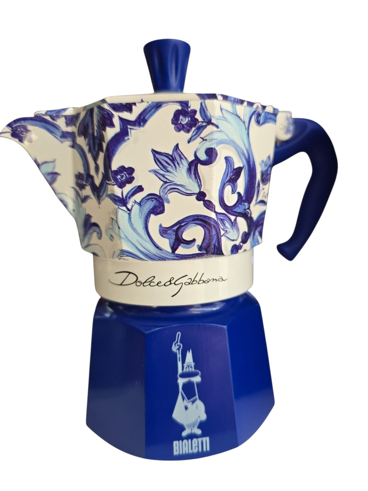 Caffe D'Italia UK - CoffeHome Dolce&Gabbana Bialetti Moka Express stovetop coffee maker with blue Mediterranean print