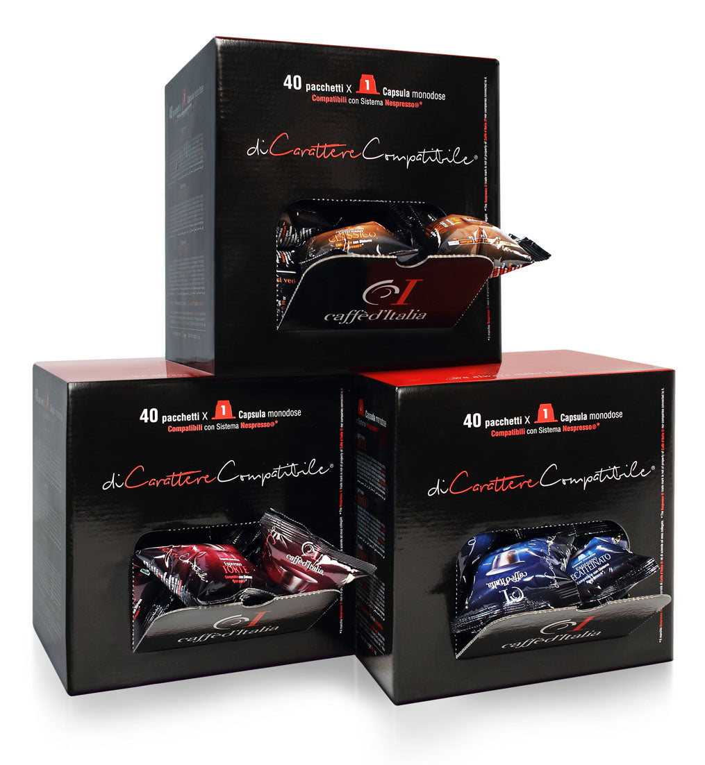 Capsules Espresso Coffee Strong Compatible Nespresso with 40 capsules