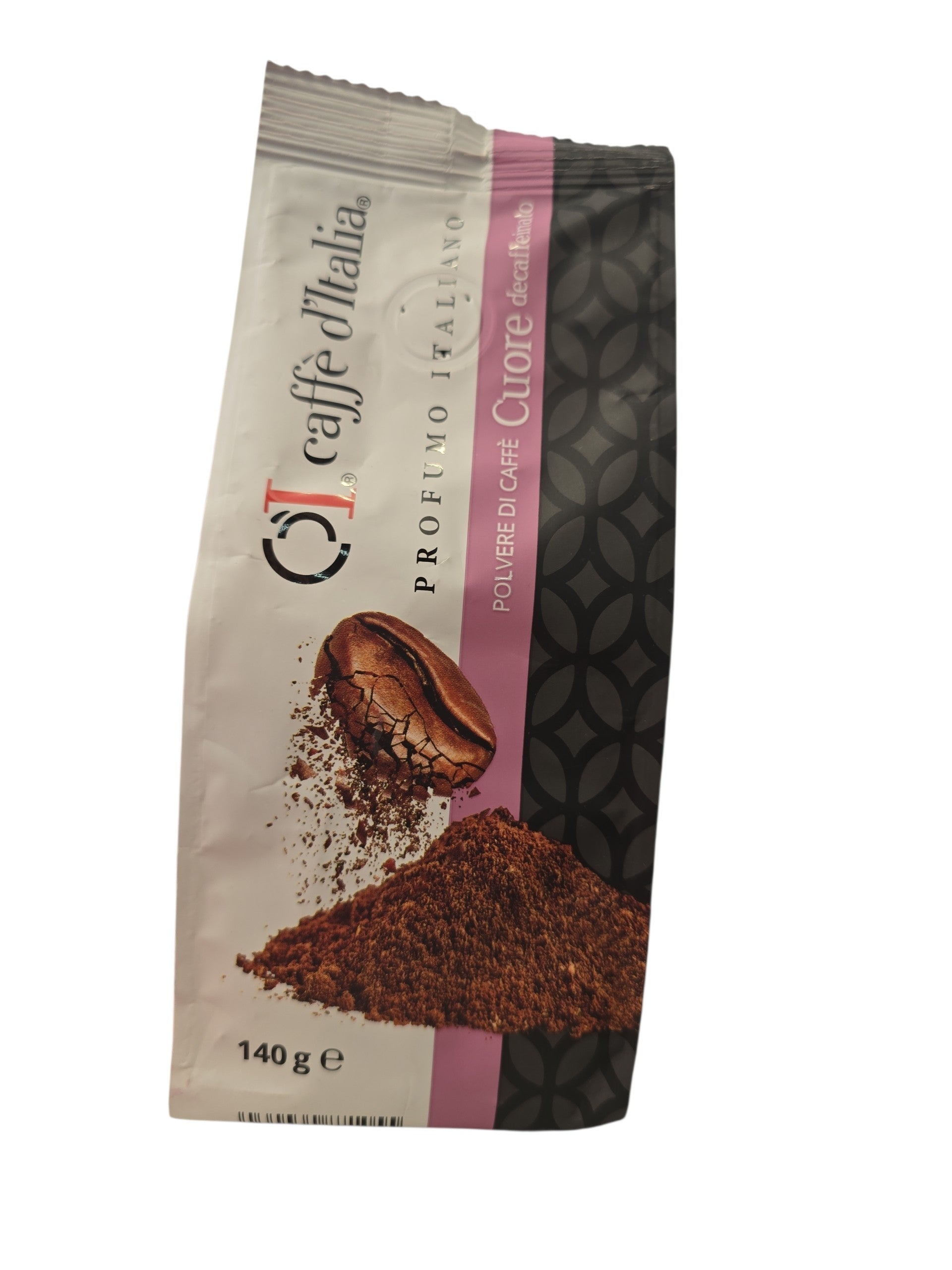 Caffè D’Italia Cuore Decaf Ground Coffee – Naturally Decaffeinated 140g