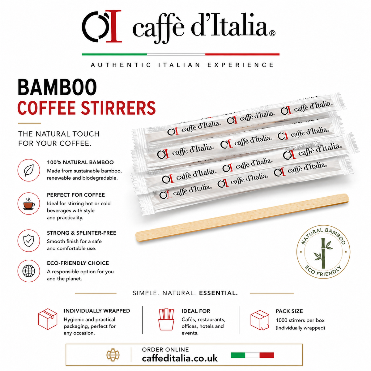 Bambu Stirrer Sticks for Coffee